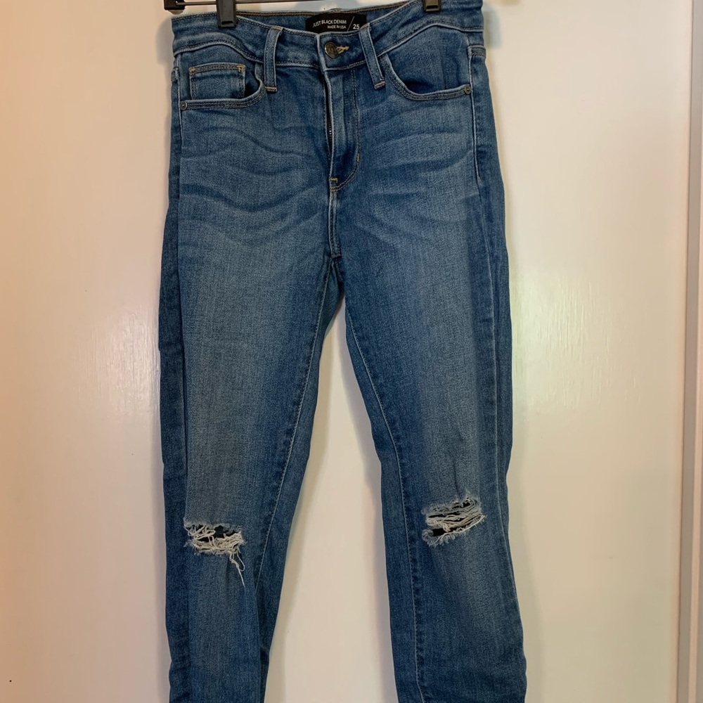 Just Black Denim Ripped Jeans